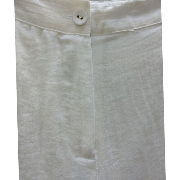 Women's Charter Club Pant Shop Classic Fit Linen White w/Shimmer Pants (Sz 18) - Picture 2 of 10
